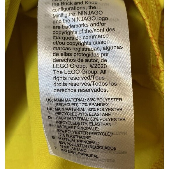 Adidas & LEGO Athletic Top Youth Kids XL Yellow Crewneck Jersey Long Sleeve - Picture 9 of 10